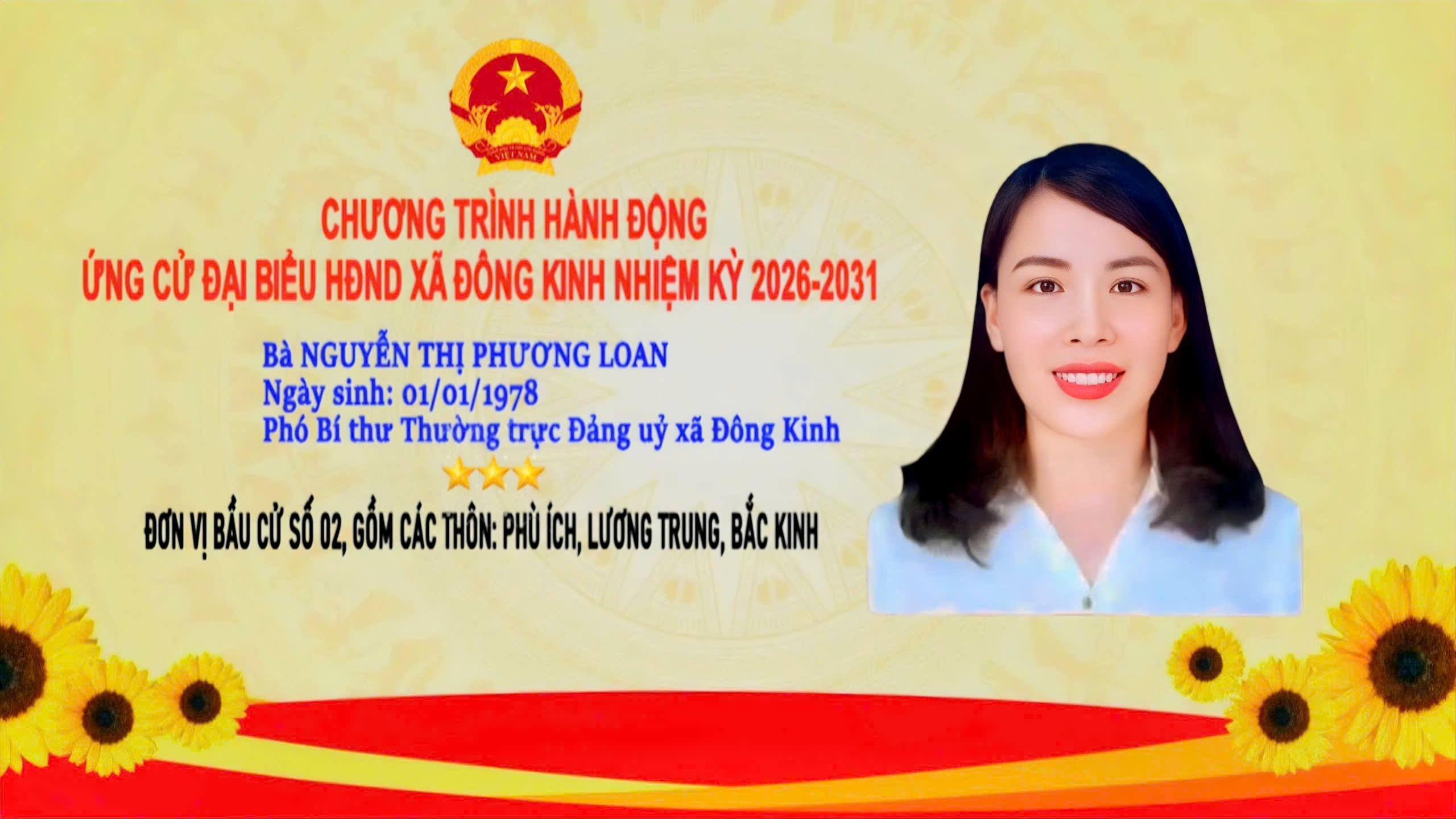 Chương trình hành động ứng cử Đại biểu HĐND xã Đông Kinh  2026-2031