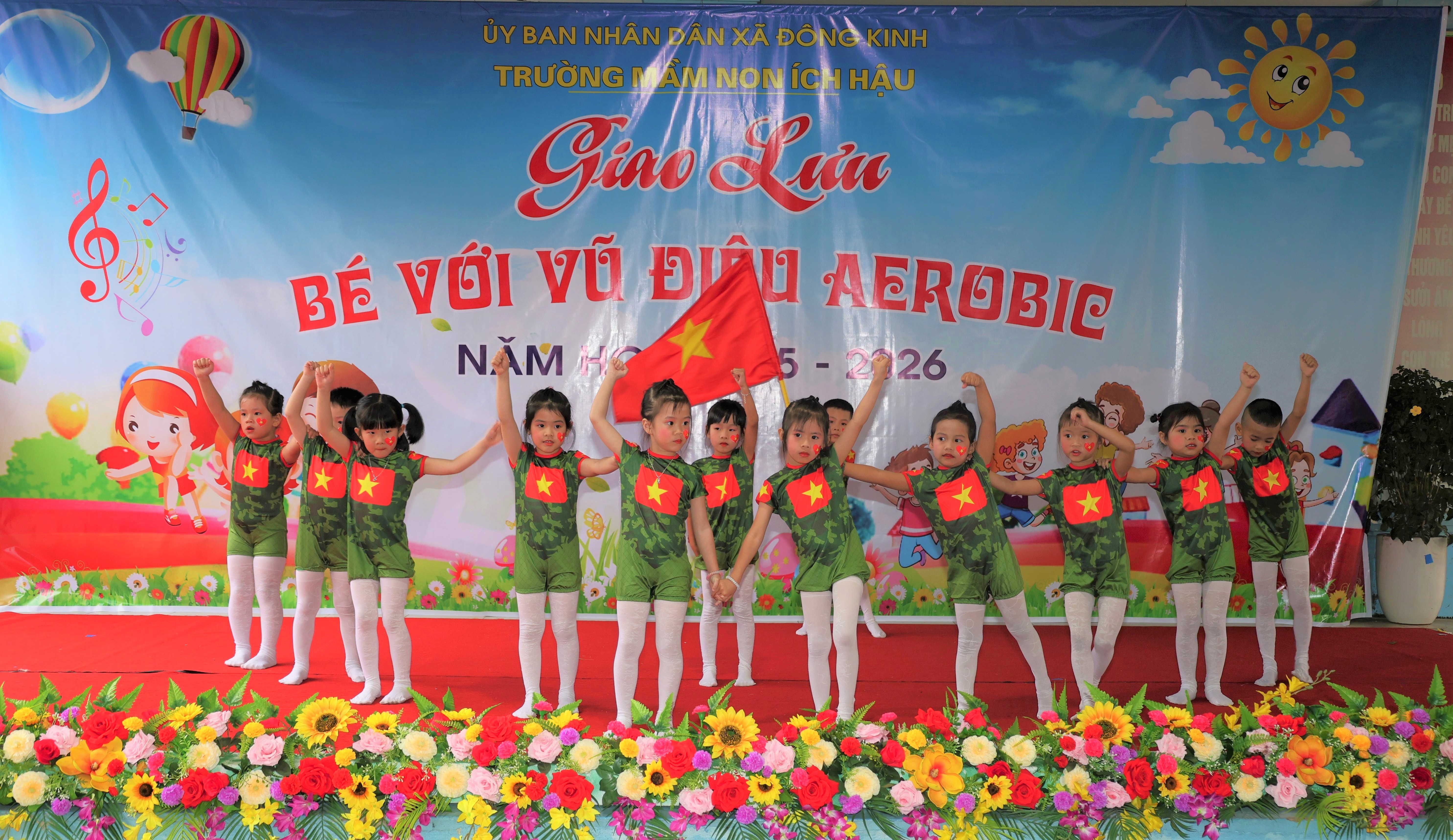 Những điệu nhảy Aerobic xuất sắc của các bé Trường Mầm non Ích Hậu